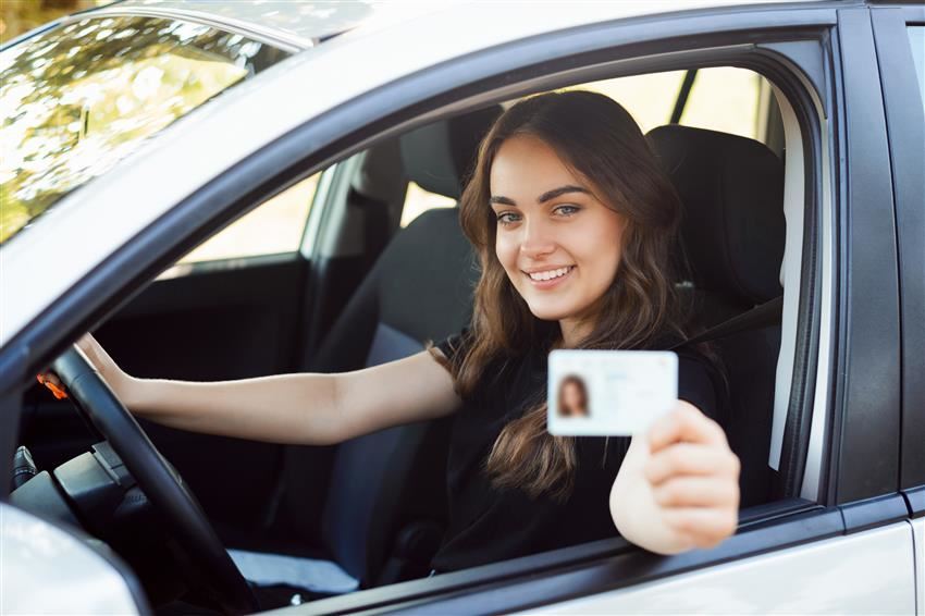Female student driver.