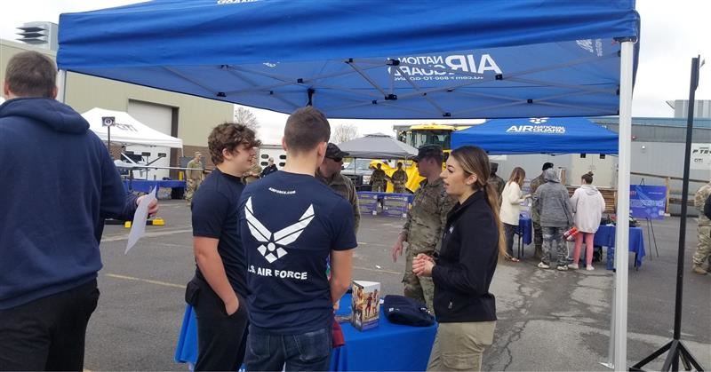 Air National Guard Staff Sgt. Sarah Pietricola discussing pathways to the Air National Guard.