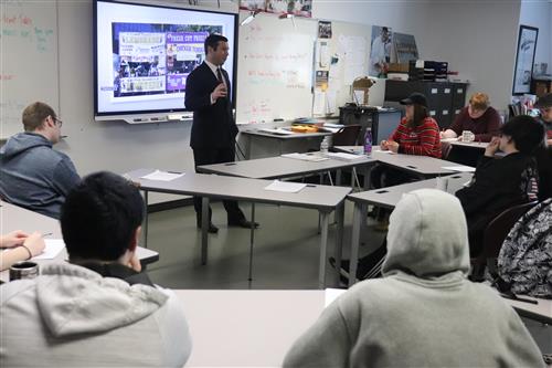 Billy Barlow talking with CiTi Culinary Students 