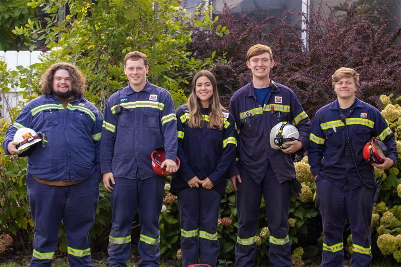 From left to right:  Maurice Kellison, Collin Crouse, Mariah Janes, Caleb Cunningham, Wyatt Laux